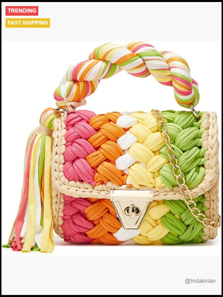Chunky Yarn Knit Crochet Tote Purse Crossbody Handwoven Shoulder Bag